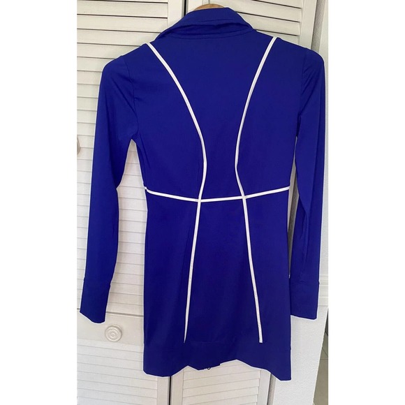 ATHLETA Spinnaker Sun Track Jacket Royal Blue Zip Front Tunic Length Size XXS - Picture 5 of 5